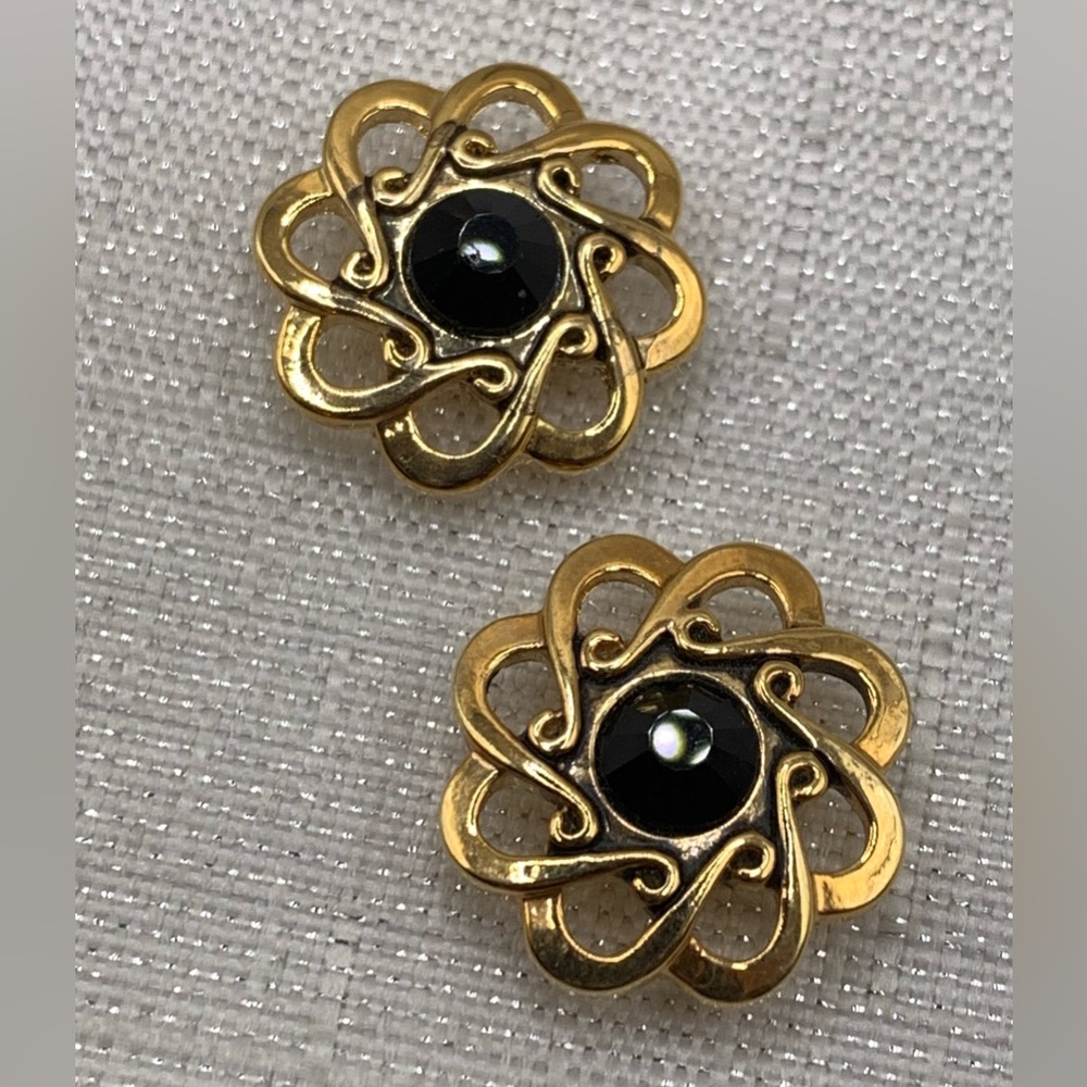 💗GOLD & BLACK - Matching Snap Button Charms - Ginger Snaps & Co. Set of 2